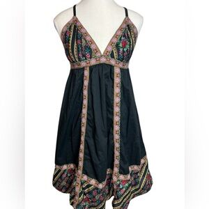 Xhilaration Y2K Bohemian Strap Dress with Multicolor Accents M